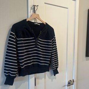 Sezane Leontine Jumper - XS - Navy/Ecru